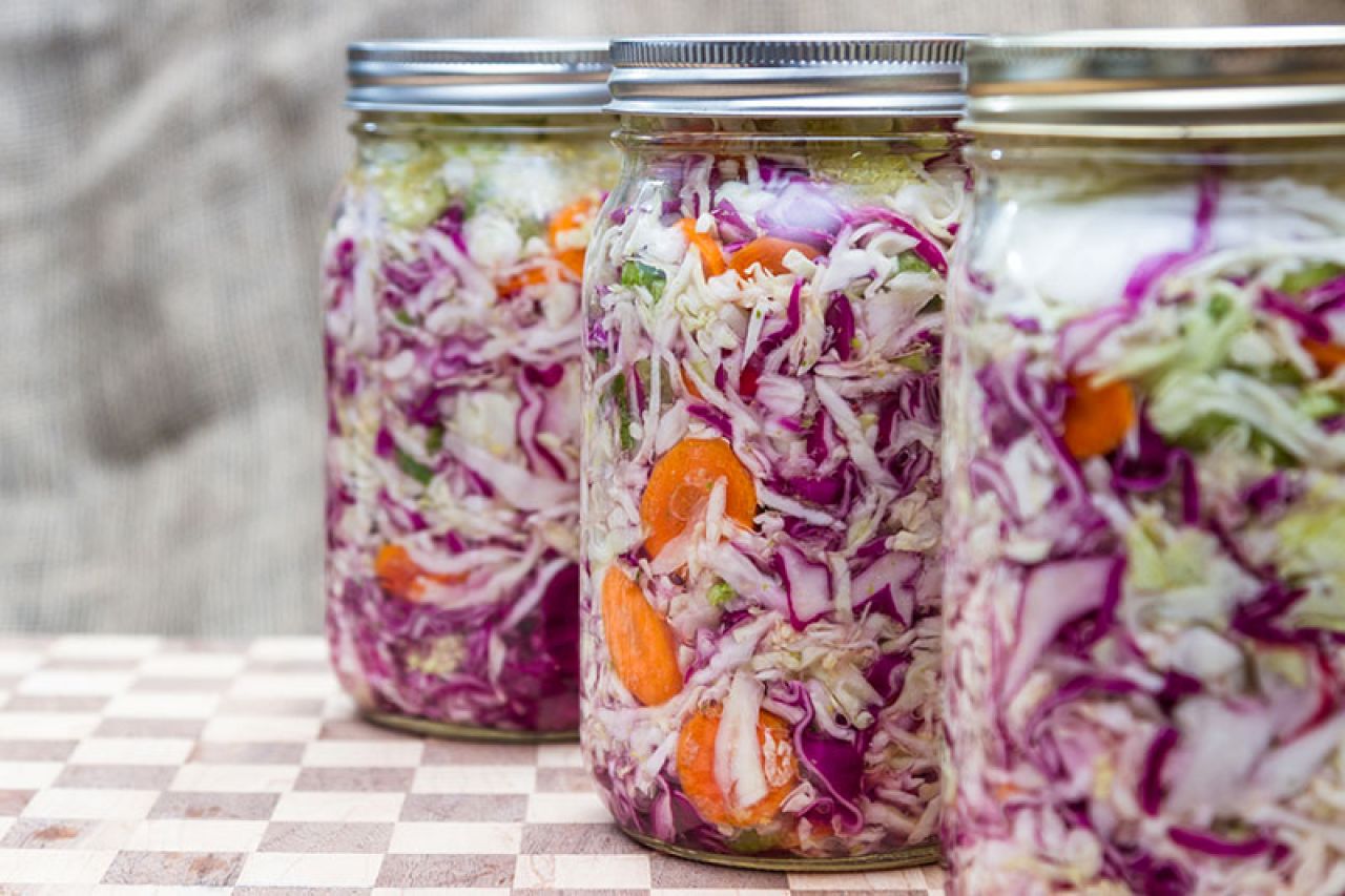 Fermented products in jars